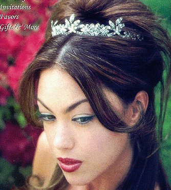 Thomas Knoell's Waterfall Tiara in Antique Silver and Clear & Black Diamond Crystals