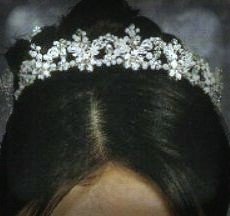 Beaded Elegance Tiara in Silver, Crystal and Freshwater Pearls by Giselle Bridals
