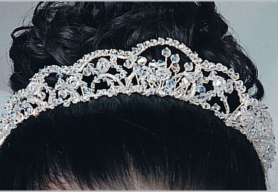 Dyana - delicate crystal tiara in clear or aurora borealis Swarovski crystal