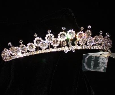 Sabrina Tiara by Renee Romano in Clear Swarovski Crystal