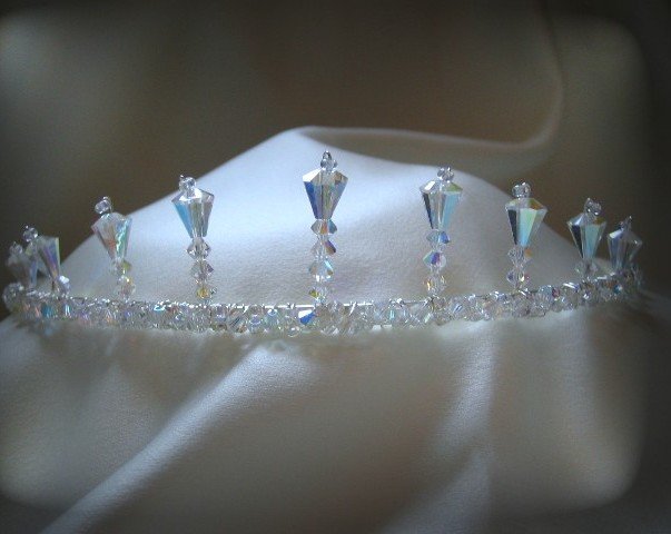 Calli's Crown- A handcrafted artisan tiara of Aurora Borealis Crystals