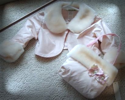 Custom Faux Fur Trimmed Taffeta Toddler's Purse