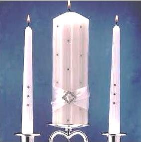 "Diamonds" 3 piece Unity Candle Set Gift Boxed with Free Shipping