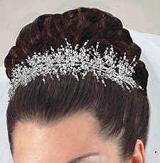 Floating Flowers Free Form Swarovski Crystal Tiara, Custom Colors available.
