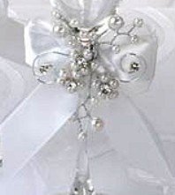 Pair of Pearl Garden Satin Tie Ons to add to your glasses, server set, anything you like!