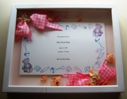 Custom Shadowbox Framed Baby Announcement
