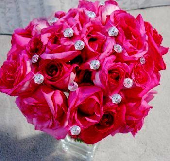 Set of 6 Solitaire Brilliant cut Bouquet Crystals