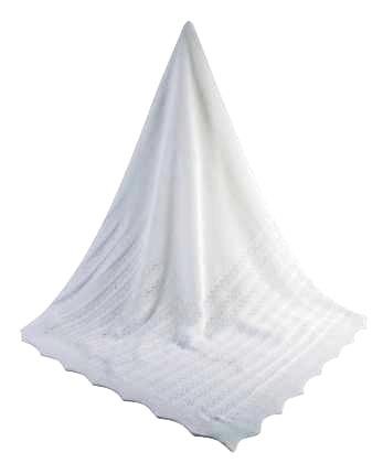 Sarah Louise Baby Shawl/Blanket 022 with Fine Detailing in White
