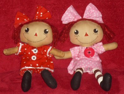 Long legs Pokka dot Twins Raggedy dollies