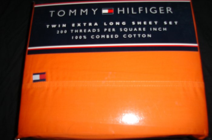 Tommy Hilfiger Solid Horizon Orange Classic Twin XL Extra Long Dorm Bedding