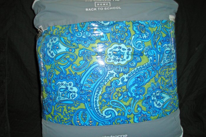LIZ CLAIBORNE Mandy AQUA Blue TWIN XL COMFORTER SHEET SET DORM 5PC