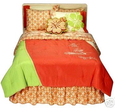 Maui Girl Hula Nalu Twin Comforter Sham Set 2 Piece