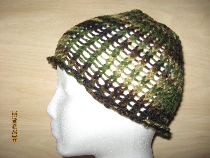 Green Camo skully knit hat