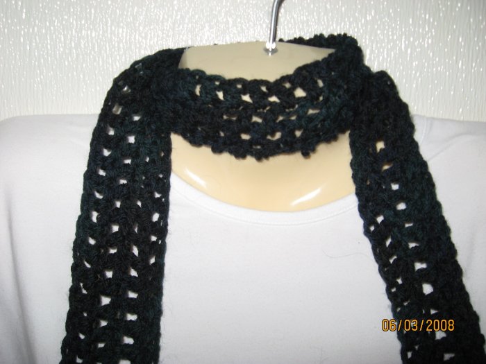 Got the Blues crocheted scarf with fringe