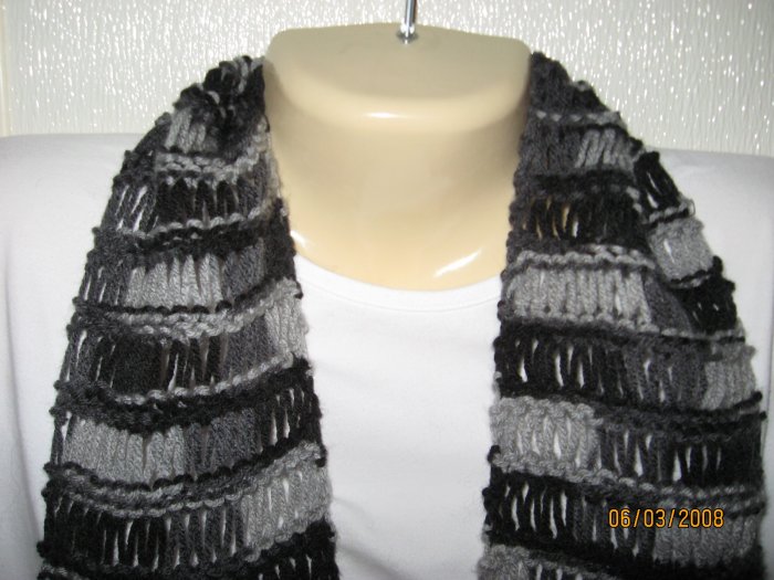 Black Camo Lace knitted scarf