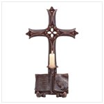 Book and Cross Candle Holder
