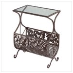 Cast Iron Table and Magazine Rack