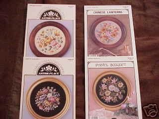 A 4 pak of CIRCULAR FLOWERS Cross Stitch Patterns ~c
