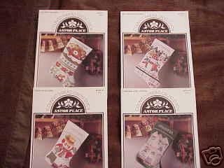 A 4 Pak ~CHRISTMAS STOCKINGS Cross Stitch Patterns ~b