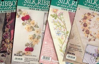 4 New Bucilla Iron on Patterns for Embroidery Ribbon ~e