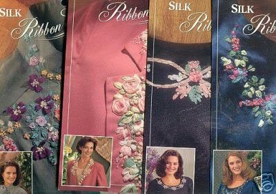4 New EMBROIDERY Ribbon Iron on Patterns by Bucilla ~a