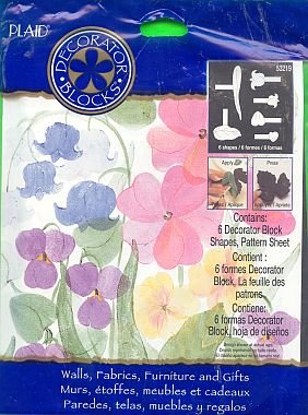 Plaids PINK & BLUE FLOWERS Stamping Stencil new in package