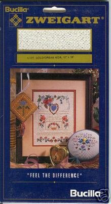 Bucilla 14 Count Gold/Cream Aida~Cross Stitch Fabric