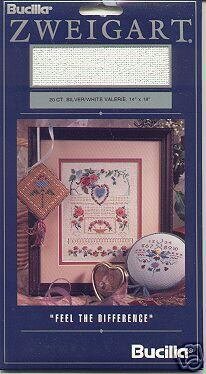 Bucilla Zweigart 20ct Silver/White Valerie CS Fabric