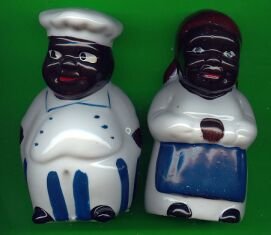 Aunt Jemima & Chef in Blue S & P shakers