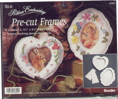 Hearts and Oval Frames for Silk Ribbon Embroidery by Bucilla