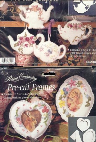 2 Paks Bucilla Embroidery Pre-Cut Teapots or Frames$5.00