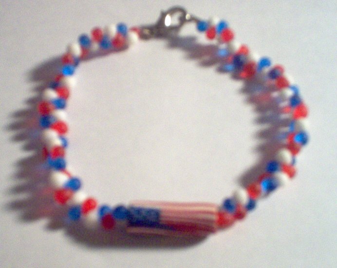 Red White & Blue USA Flag Bracelet
