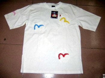 Evisu T-Shirt - White (3 Coloured Guls)