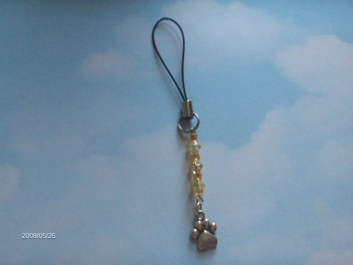 yellow bead dog paw charm