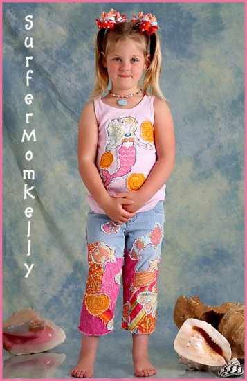 Boutique Custom Mermaid Deco Mosaic Euro Jean Set