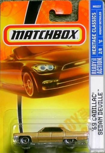 2008 Matchbox Heritage Classics Series 69 Cadillac Sedan Deville #2 Gold