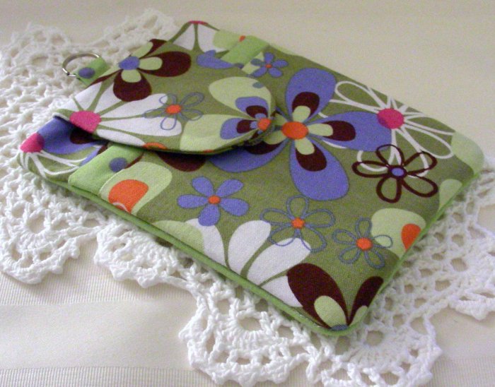 Large Cell Phone Ipod Gadget Holder - Far Out Green Michael Miller