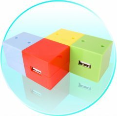 3 Port USB Hub & Bluetooth Dongle - Rubix Cube Design