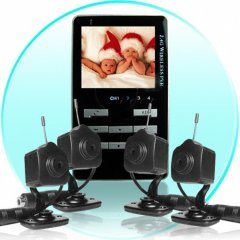 Wireless Baby Monitor Set - 2.4 GHz MP4 with 4 Wireless Cameras