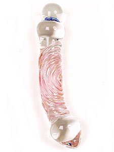 Phallix Glass Massager - Gold Scribble Swirl G-Spot Wonder - Flowers