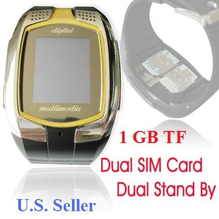New M860 Dualsim Standby Triband Touch Screen Camera Watch Phone + 1G TF Series of M810, T819, W100