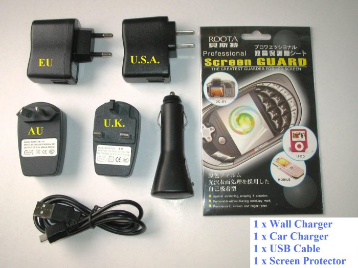 N99i phone Wall charger Car Charger USB cable Screen Protector
