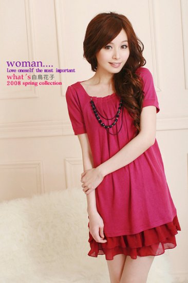 Sleeve dress w necklace (D8850)