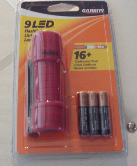 Garrity Red 9 LED Flashlight