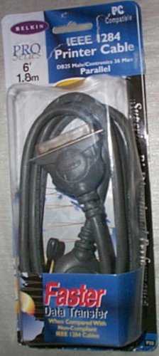 BELKIN IEEE 1284 Parallel Printer Cable 6 Feet Ft NEW Open Package