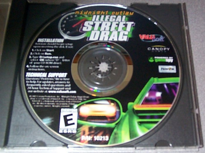 Midnight Outlaw Illegal Street Drag PC Game Disk