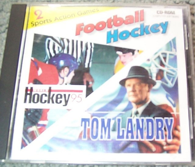 World Hockey 95 & Tom Landry Strategy Football on 1 CD - old PC games