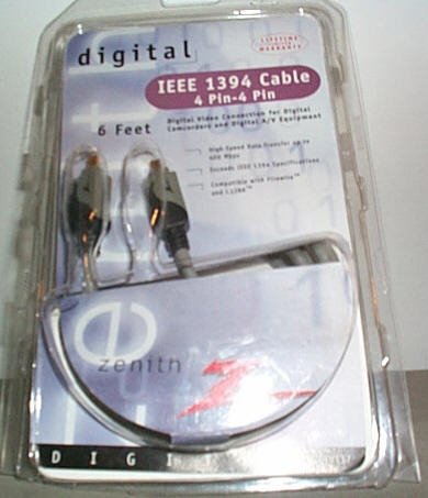 IEEE 1394 Cable 4 Pin-4 Pin Zenith 6 Feet Ft NEW