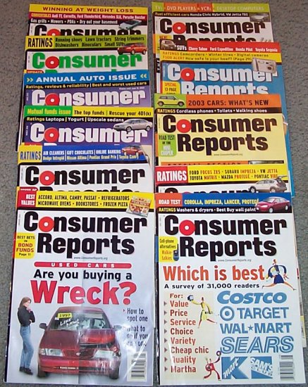 CONSUMER REPORTS LOT 2002 and 8 Buyer Guides