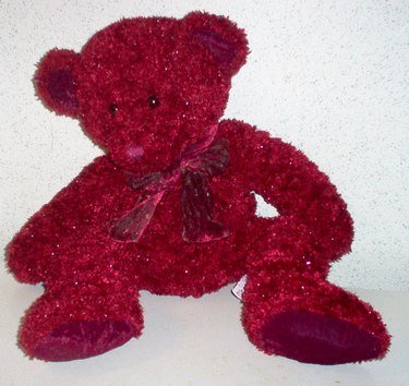 RED fluffy teddy bear
